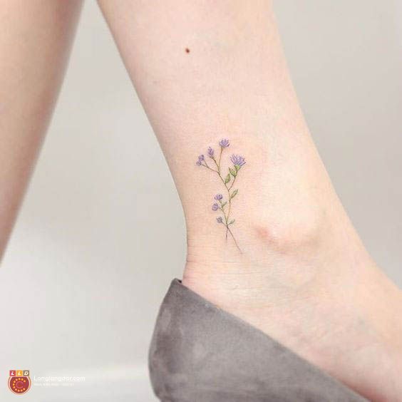 Mẫu hình tattoo mini đẹp cho nữ ở chân