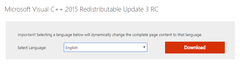 Cài đặt bản cập nhật Microsoft Visual C++ Redistributable