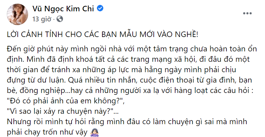 Vũ Ngọc Kim Chi chính thức lên tiếng về scandal 